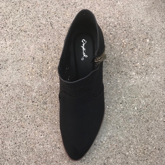 LAST 2! Qupid Rager Black BOOTIES side zipper - Picture 4 of 4